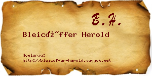 Bleicöffer Herold névjegykártya
